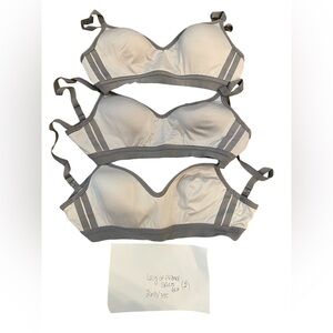 Lily of France Gray and White Bra Set